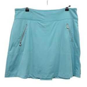 Bay Blue Skort S Teal Zipper Pockets‎ Stretch Athleisure Active Casual
